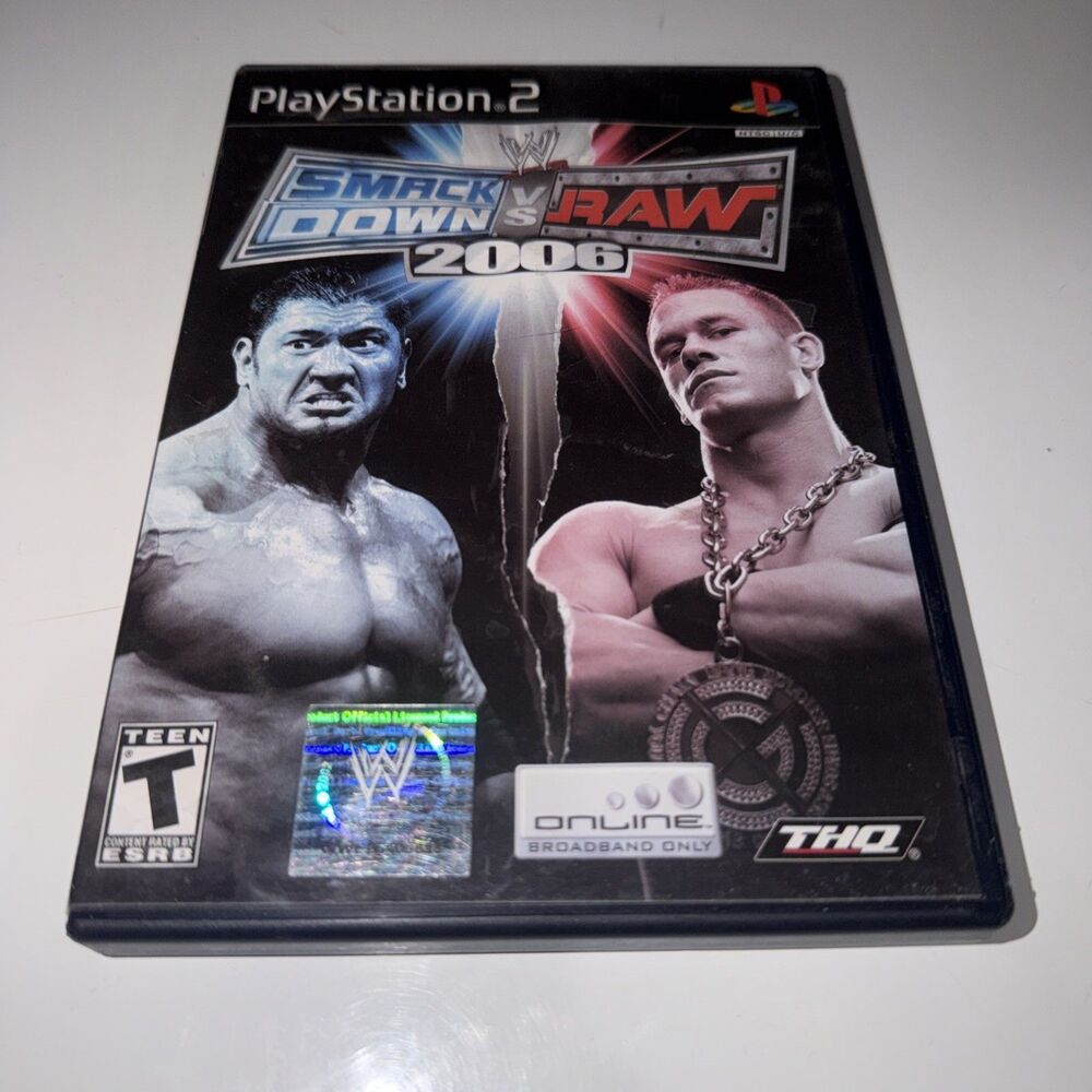 THQ WWE SmackDown vs. Raw 2006 PS2 Case & Manual Multiplayer NTSC-U/C T
